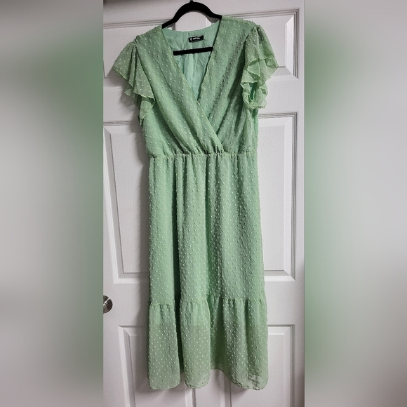 ❤️BTFBM - Women Bohemian,Casual Wrap V Neck Ruffle Cap Sleeveless - Size XL - Picture 1 of 6